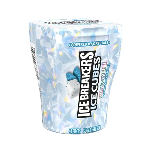 Ice Breakers Ice Cubes Mint Crystal Sugar Free Chewing Gum, Bottle 3.24 ...