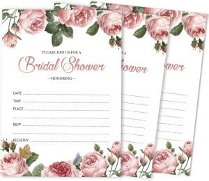 Inkdotpot 30 Bridal Shower Invitations Floral Wedding Fill-in Style ...