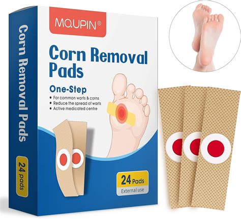 MQUPIN 24 Pcs Foot Corn Remover, Corn Plaster for Toes, Corn Removal Pads with Hole, Corn ...