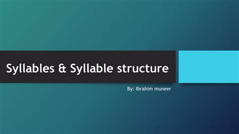 Compound Syllable Structure 的图像结果