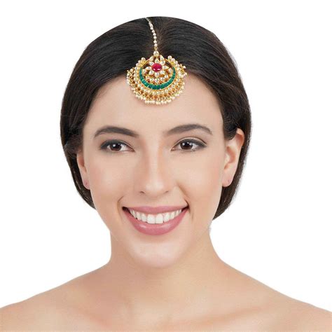 Buy Kundan & Pearl Maang Tikka Online – Auraa Trends