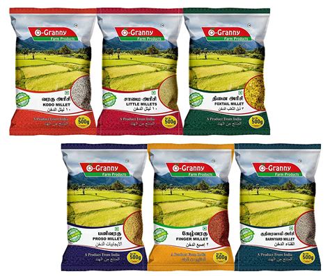 Buy Ogranny Farm Products Mixed Millets Combo Pack of 6 (Kodo Millet ...