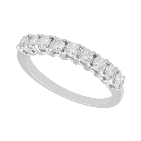 Leaf Vine Diamond Eternity Band White Gold Ring at 1stDibs