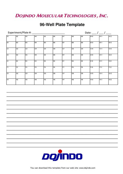 Free Printable 96 Well Plate Templates [Excel PDF, Word] Editable