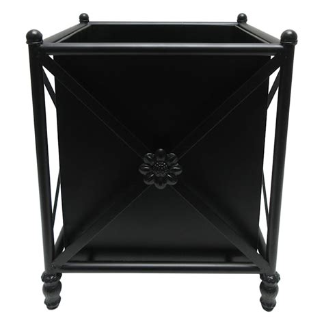 Black Metal Rectangle Stand Planter, Large | At Home