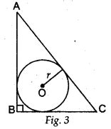 In Figure 3, a right triangle ABC circumscribes a circle of radius r ...