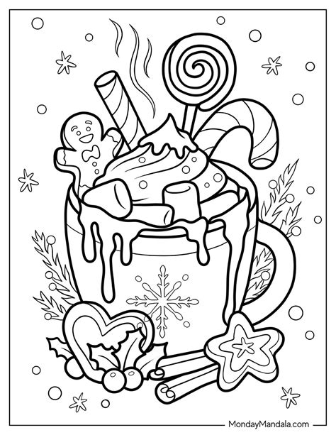 Christmas Coloring Pages Hot Cocoa