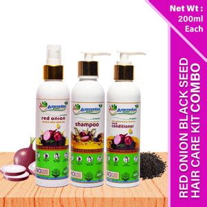 ayurvedan herbs india Red onion black seed hair oil+shampoo+conditioner ...