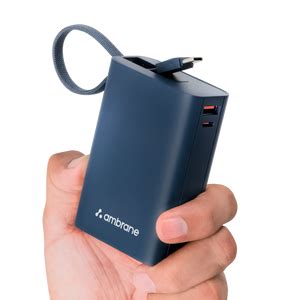 22.5 W navy blue slim power bank