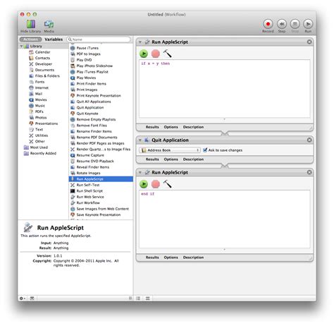 Image result for Using Automator to Run AppleScript