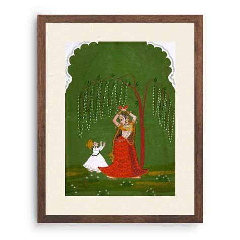 A female attendant is standing in tribhanga pose: Buy Rajasthani ...