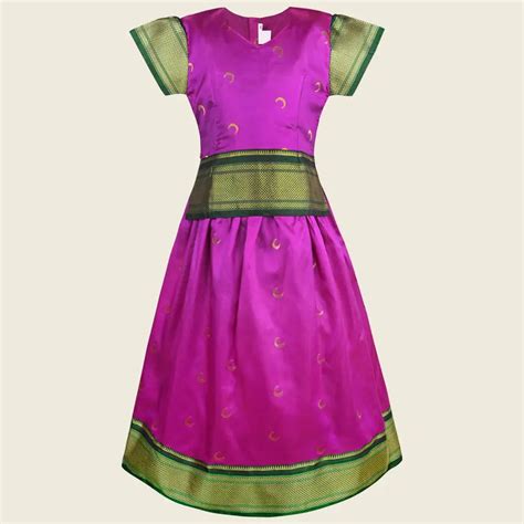 Girls Zari Border Silk Pattu Pavadai Set – Wish Karo