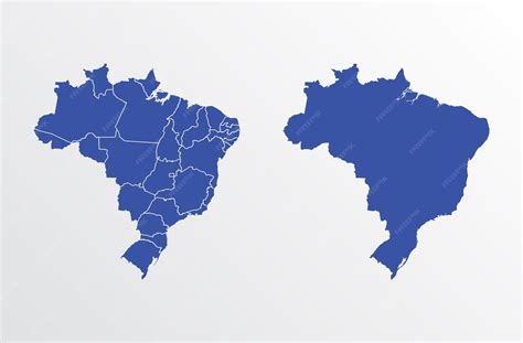 Mapa azul do Brasil com regiões | Vetor Premium
