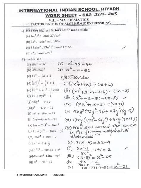 Image result for Factorisation Class 8