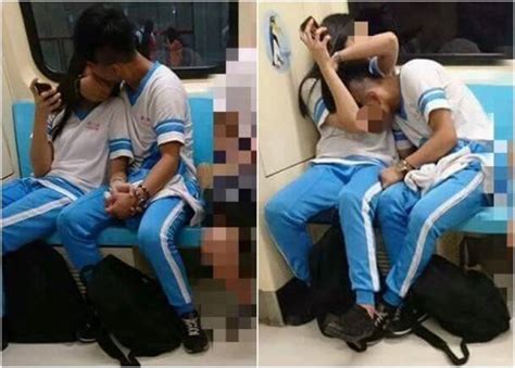 台湾一对中学生情侣在地铁拥吻摸胸被拍下(组图)_新闻频道_中华网