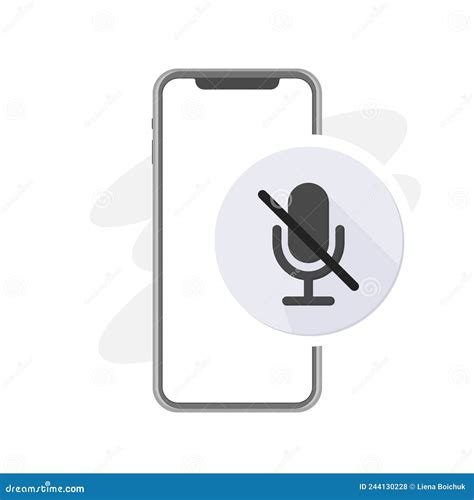 Mute Sign on Smartphone, Turn Off Mic, No Sound on Phone, Brocken Mic ...