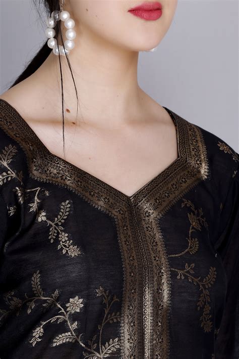 Kidar 's Unstitched Cotton Silk Suit in Black– Kidar Textile Mills