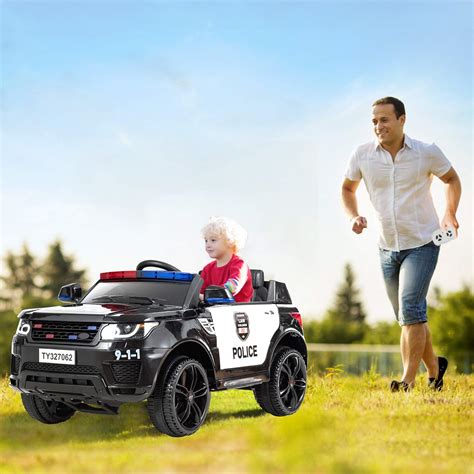 HONEY JOY Ride On Police Car, 12V Electric Cop Car for Kids, Siren ...