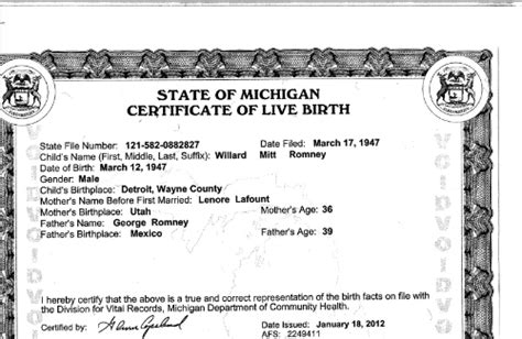 Mitt Romney Releases Official Birth Certificate To Reuters
