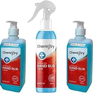 80% Alcohol Based Hand Rub Liquid Sanitizer Combo (500 ml X 1 Spray ...