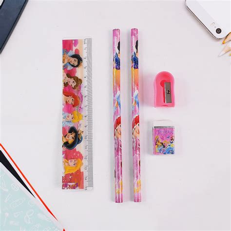 Buy Cartoon Wooden Pencil Stationery Set - 5 PC | DeoDap