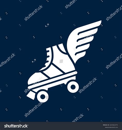 Flying Roller Skates Wings Retro Quad Stock Vector (Royalty Free ...
