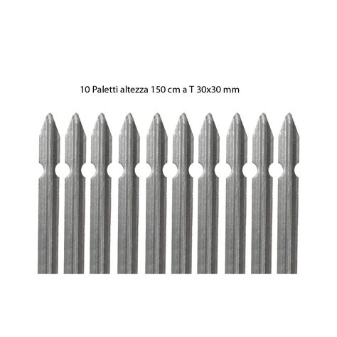 Paletti Orizzontali 136cm 20 Pezzi - Altezza 136cm Con Occhielli Per Nastri Paletti Recinzione Plastica - 6