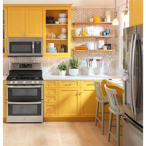 Shop GE French Door Refrigerator & 30-in Free-Standing Gas Double Oven ...