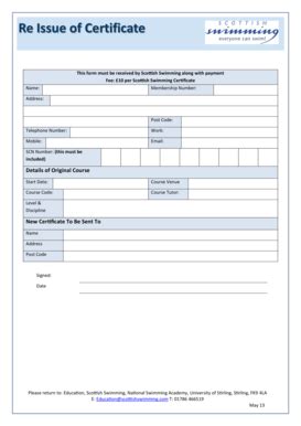 Fillable Online Re Issue of Certificate Fax Email Print - pdfFiller