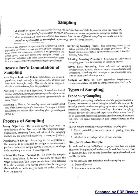 Sampling and Types of Sampling - Research methodolgy - Scanned by PDF ...