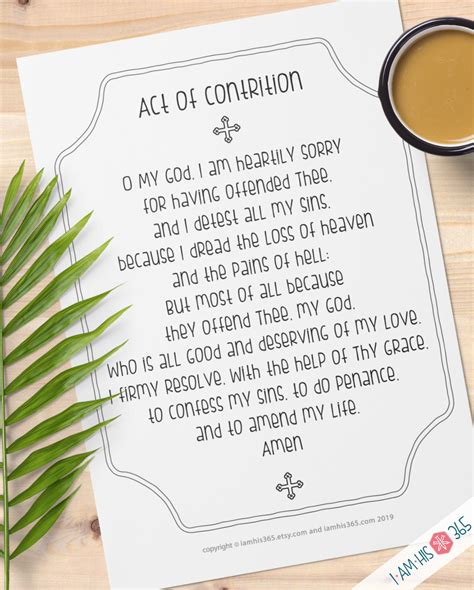 Free Printable Act of Contrition | FREE Printable