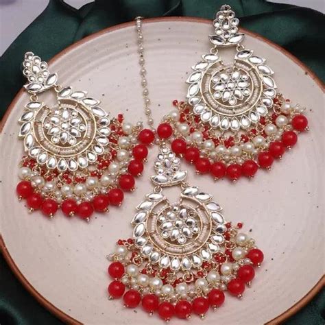 Red Shaili Teeka Earring – Shona's Style