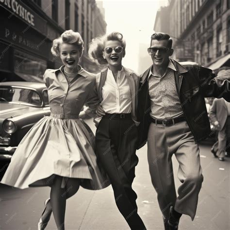Premium Photo | People fashion clothing 1950 in the style of iconic ...