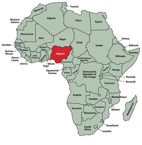 Nigeria in Africa | Map of nigeria, Africa map, Africa