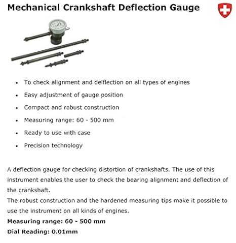 SWISS PRECISION MECHANICAL CRANKSHAFT DEFLECTION GAUGE. RANGE 65 TO ...