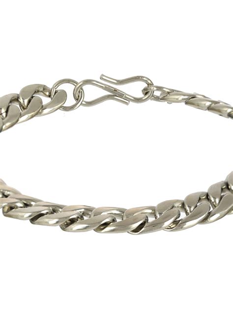 Bold by Priyaasi Curb Chain Silver-Plated Link Bracelet for Men