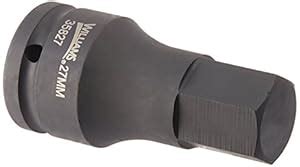Williams JHW35827 3/4-Inch Drive Impact Hex Bit Driver, 27mm , Black ...