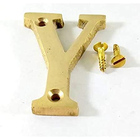 50MM (2Inch) Alphabet 'Y' Brass Letter Design Door House Address with 2 ...