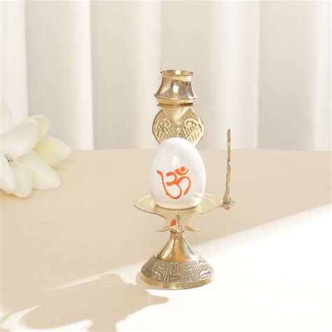 Brass Shiva Lingam 4.5 Inch – Puja Idol for Home Temple - Darbar Craft