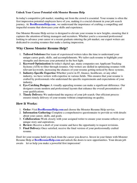 Monster.com Resume Tips 的图像结果