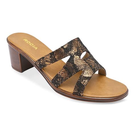 Buy Rocia by Regal Bronze Women Snake Skin Block Heel Sandal at Amazon.in