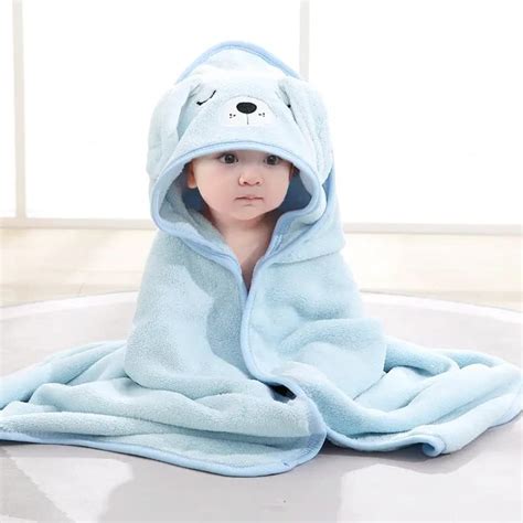Buy MY NEWBORN Baby Towel Bathrobe Hooded Blanket Wrapper- Green Puppy ...