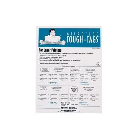 Diversified Biotech Tough-Tags, Laser, 1 1/2x3/4", White, 1500/pk ...