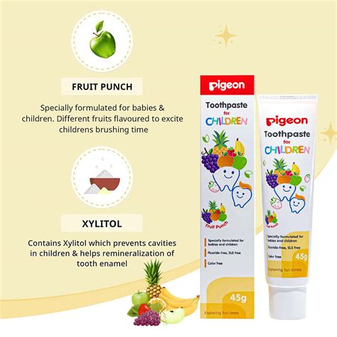 Buy PIGEON CHILDREN TOOTHPASTE FRUIT PUNCH (45G PACK OF 2) Online & Get ...