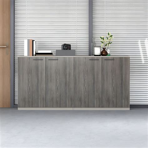 Elegant Modern Wood Office Storage Cabinet with Locking Doors - Brown 31"L x 16"W x 31"H Office ...