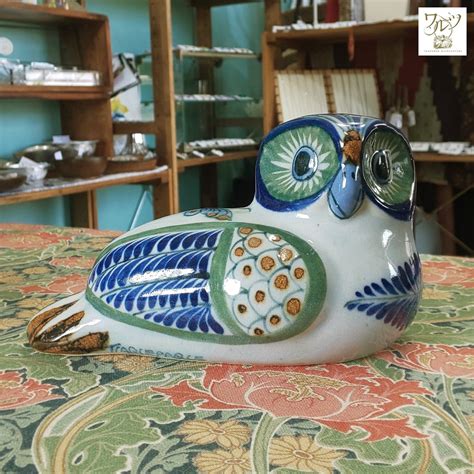 メキシコ パロマール焼フクロウ 横向き | 海界 una saka