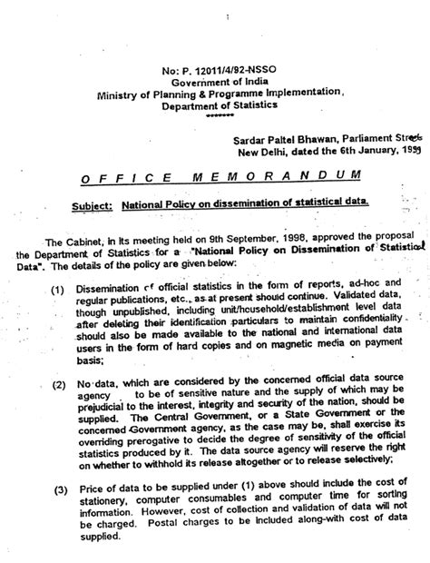 Policy | Ministry of Statistics and Program Implementation | Government ...