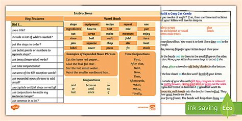 Features of Instructions | Writing Instructions | Twinkl KS1