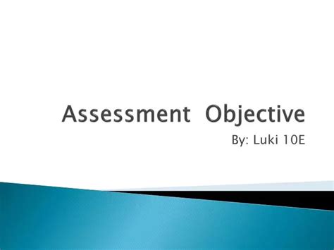 Assessment Objective 的图像结果