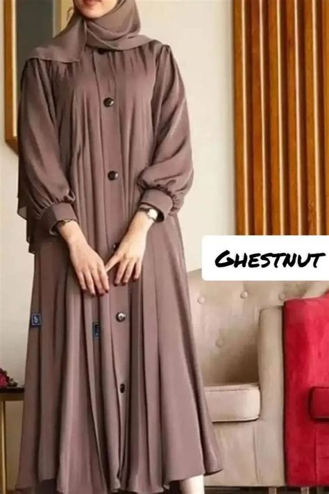 Daily Wear Buttons Abaya ( GHESTNUT LITE) – Ovais Abaya Collection